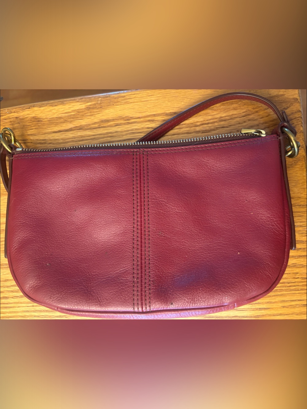 Fossil Red Leather Small Crossbody Bag with Gold Hardware - Picture 9 of 12
